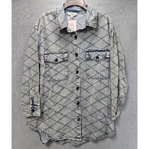 NEW Davi & Dani Bella Quilted Denim Jacket Size Medium